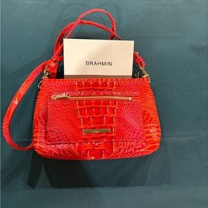 Brahmin Orange Crocodile Embossed Women's Bag